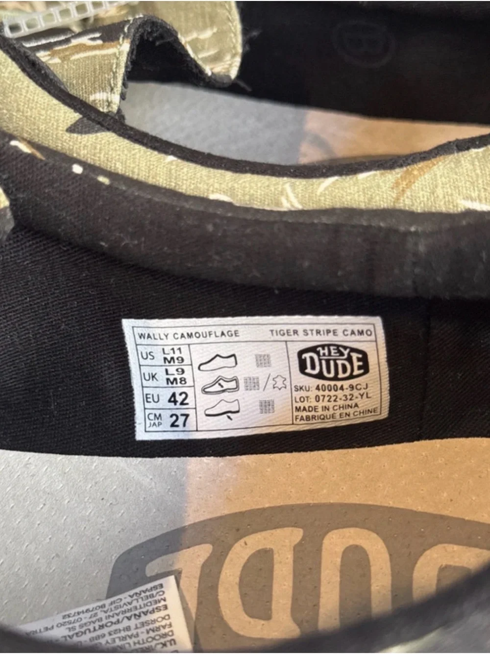 Hey Dude Green Camo Slip-On Sneakers